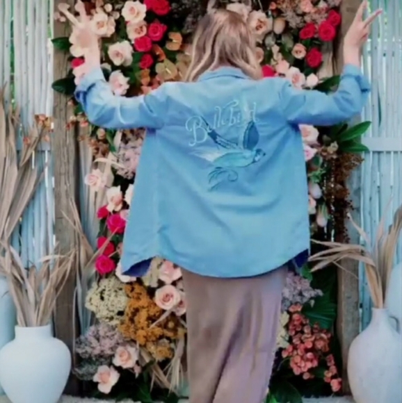 Blue Belle Chambray Jacket Bellebird Spell Designs S Bird Buttondown Shirt - Picture 5 of 16